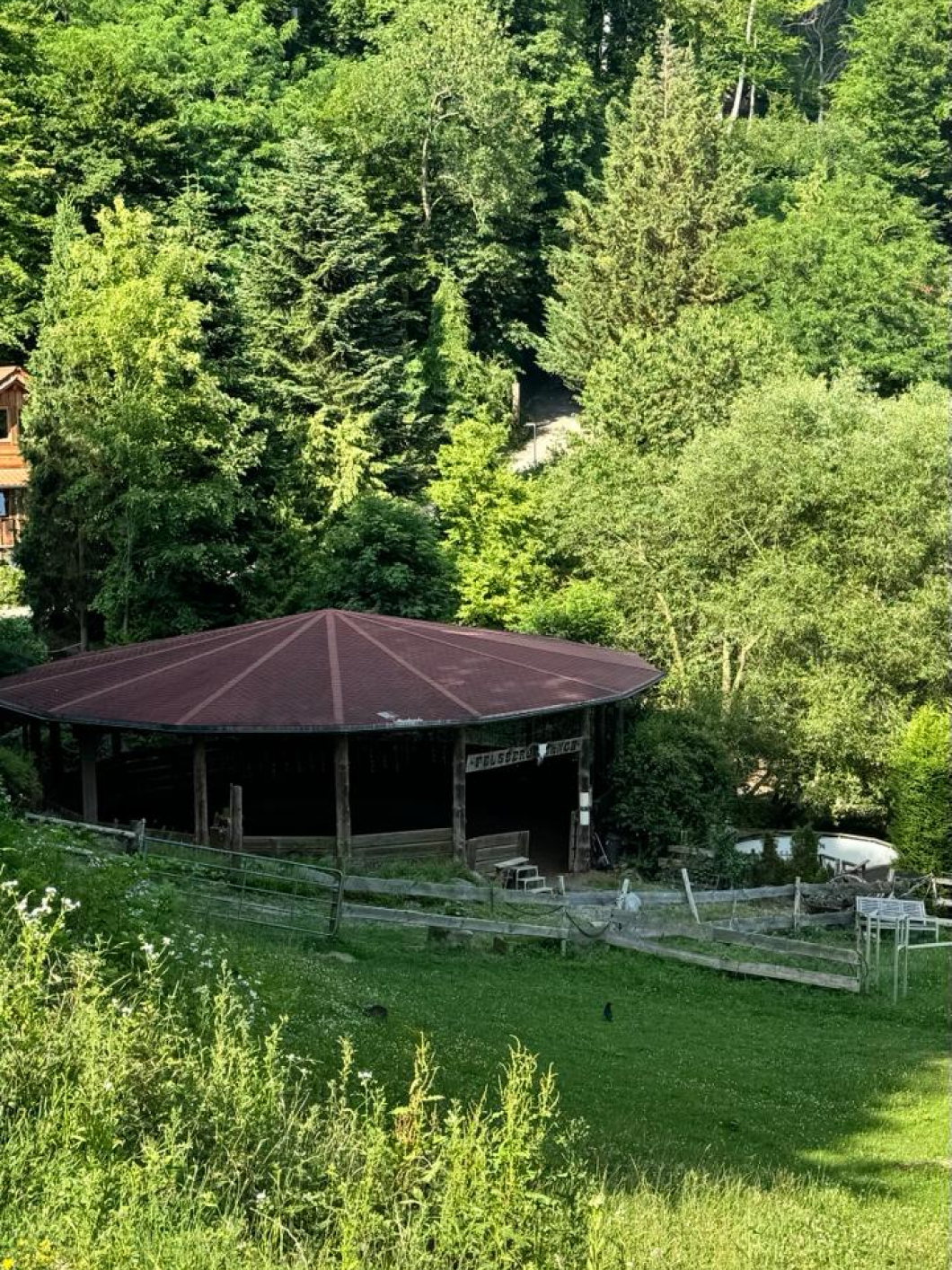 Aerial view of riding arena