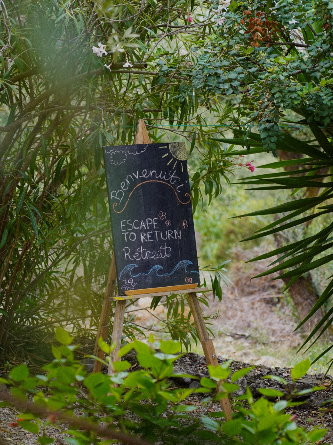 Welcome sign at retreat